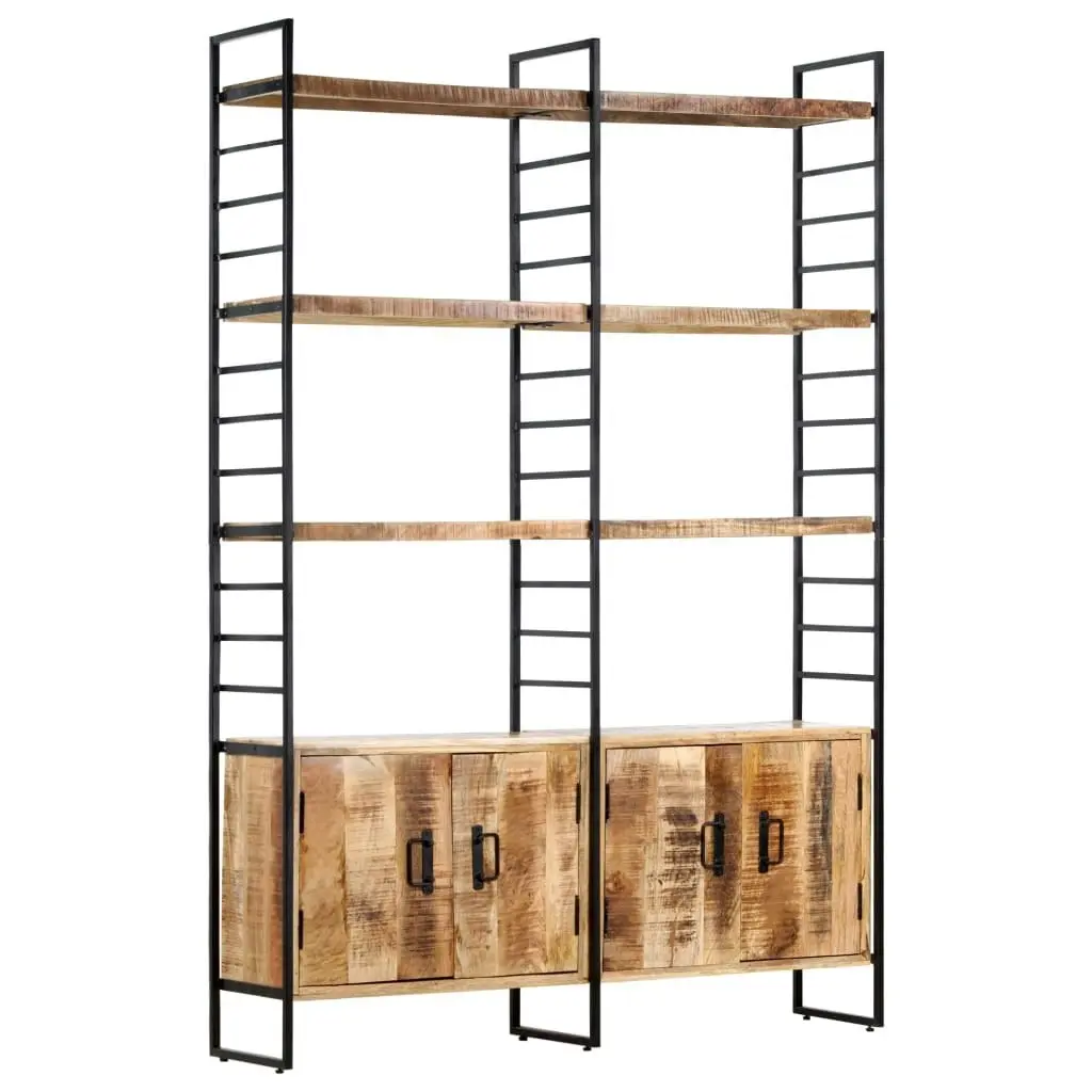 4-Tier Bookcase 124x30x180 cm Rough Mango Wood 284418