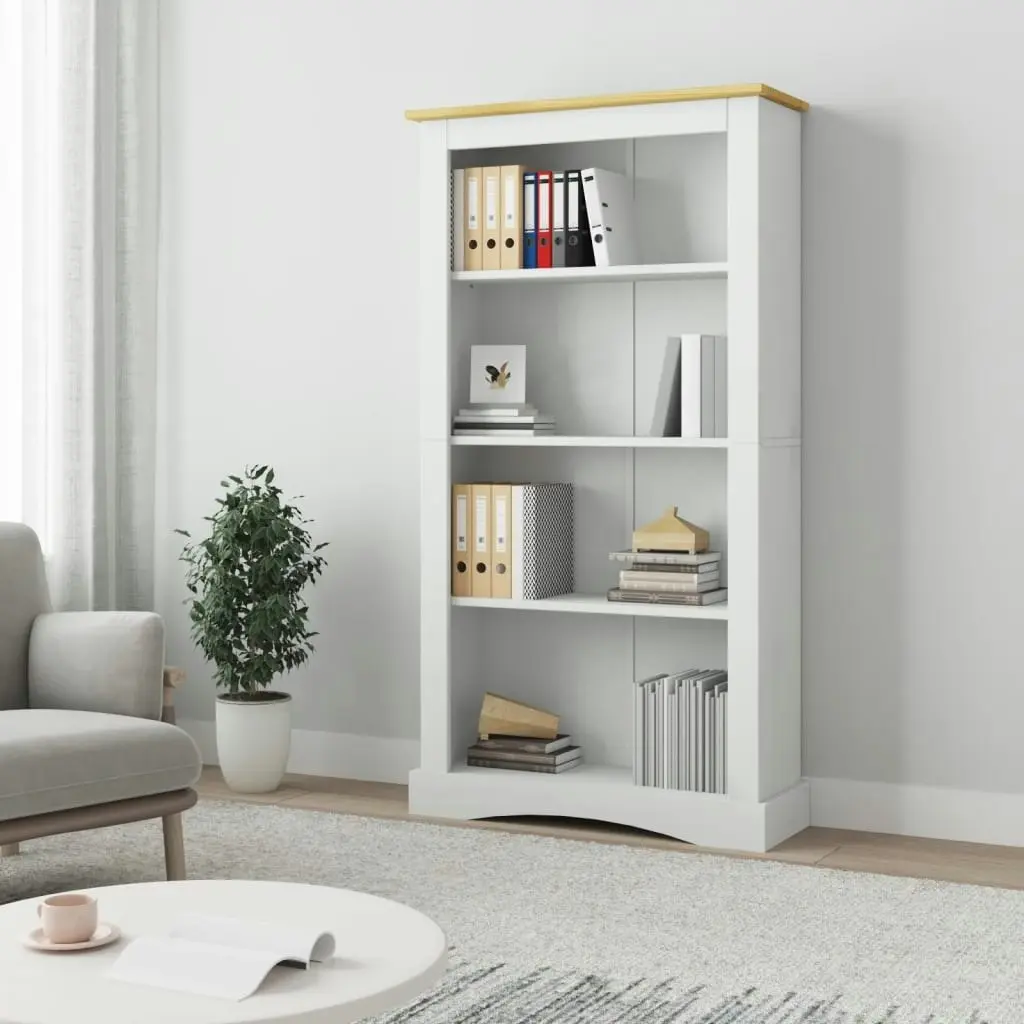 4-Tier Bookcase Mexican Pine Corona Range White 81x29x150 cm 282636