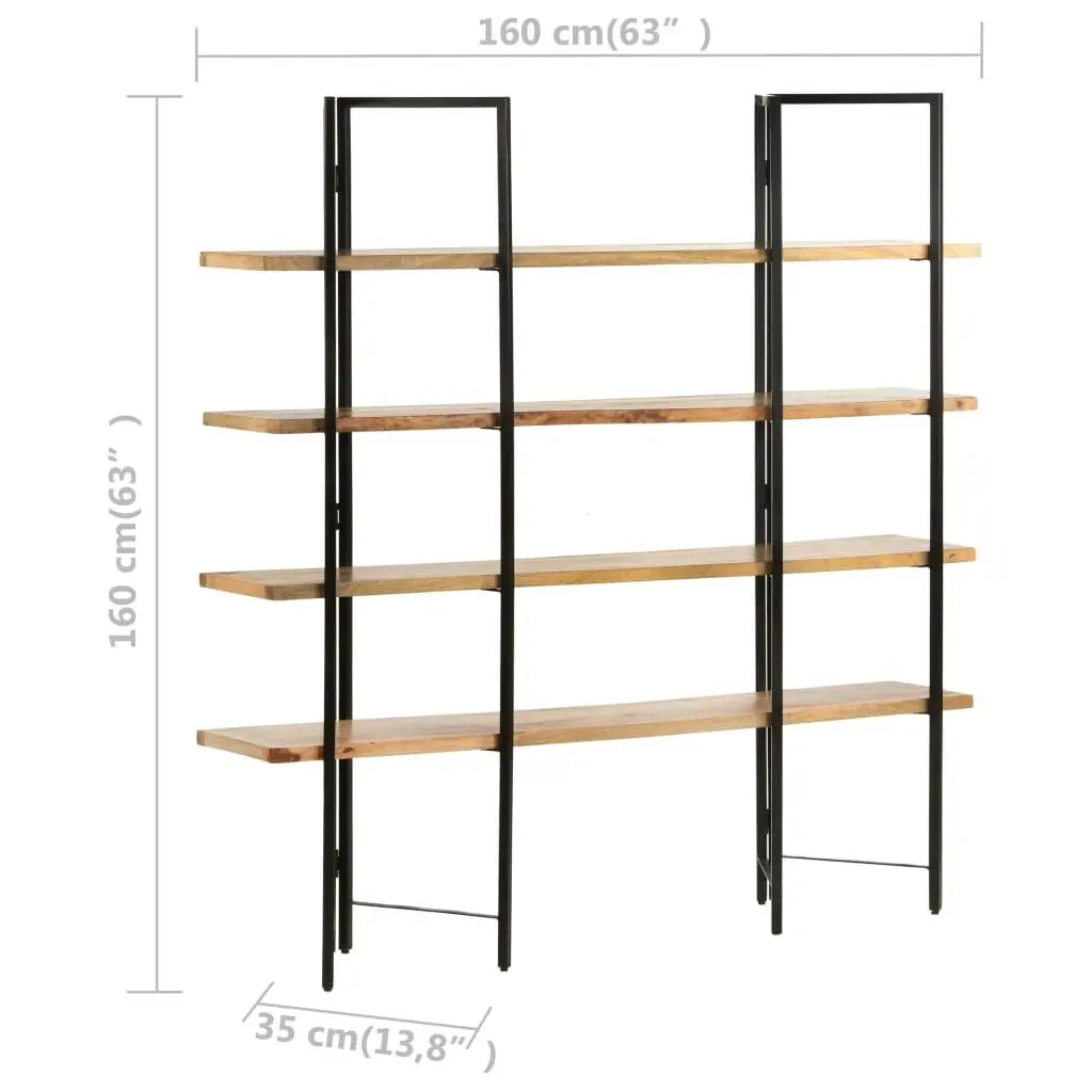 4-Tier Bookcase 160x35x160 cm Solid Mango Wood 286603