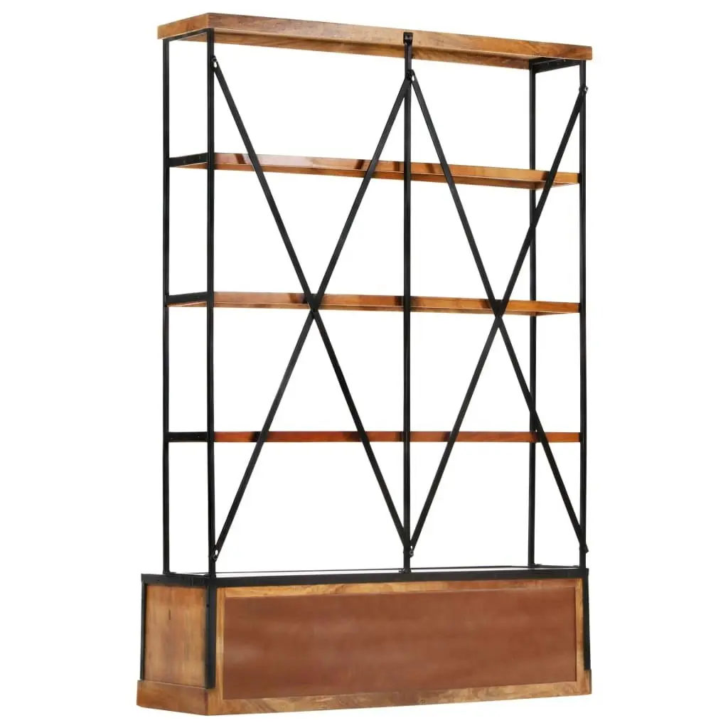 4-Tier Bookcase with 6 Drawers 122x36x181 cm Solid Mango Wood 284423