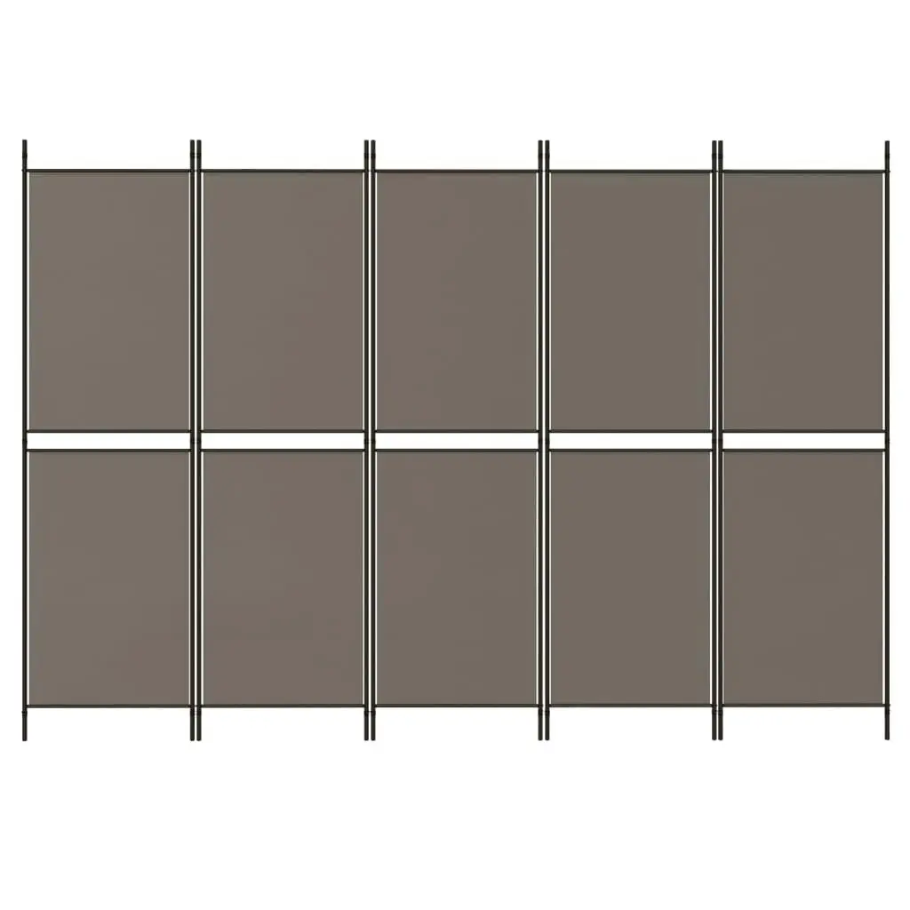 5-Panel Room Divider Anthracite 250x180 cm Fabric 350220