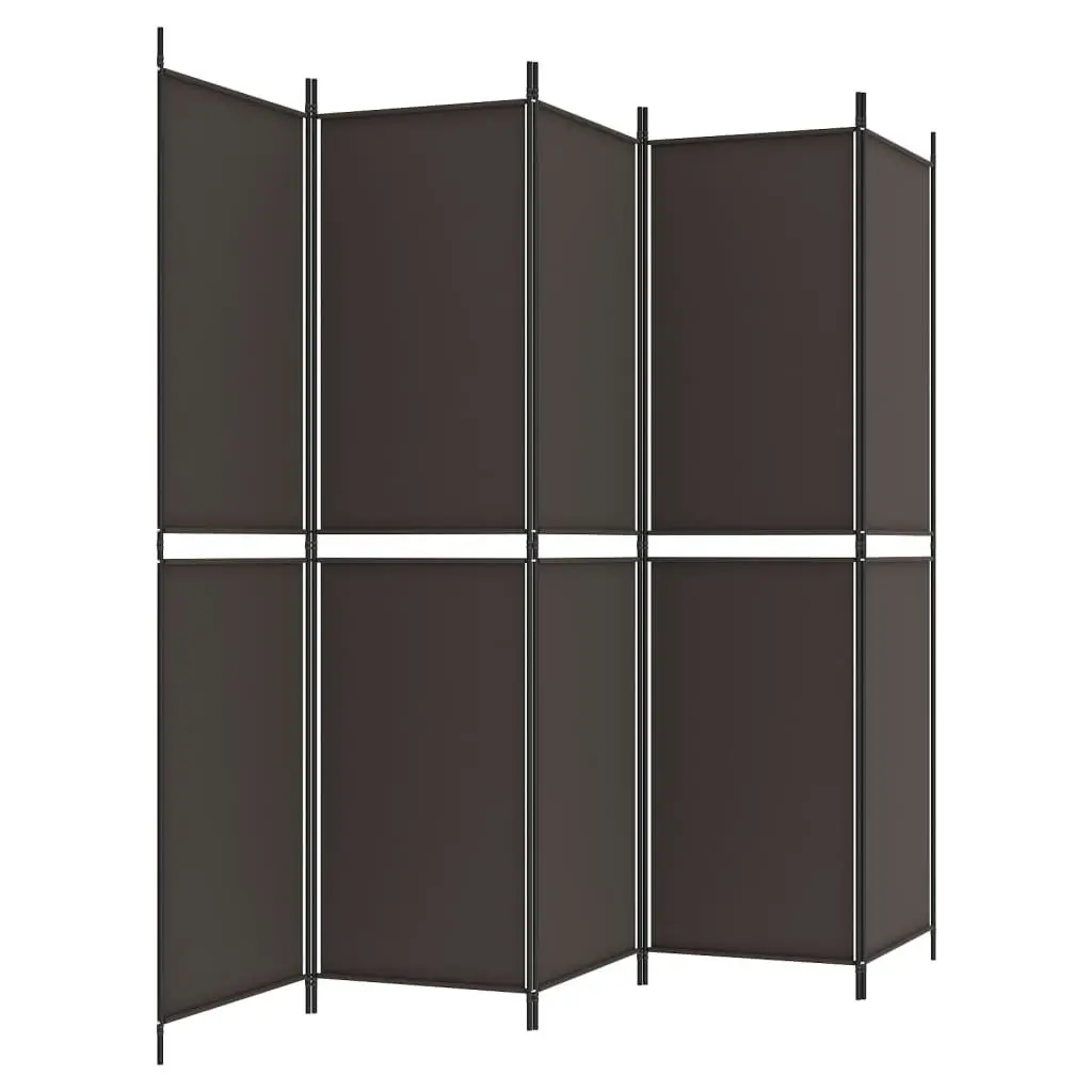 5-Panel Room Divider Brown 250x200 cm Fabric 350235