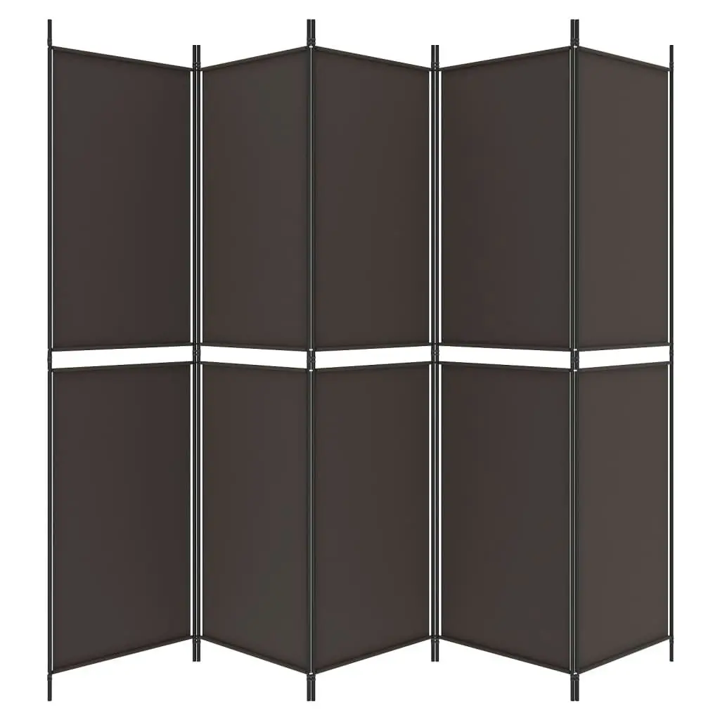 5-Panel Room Divider Brown 250x200 cm Fabric 350235