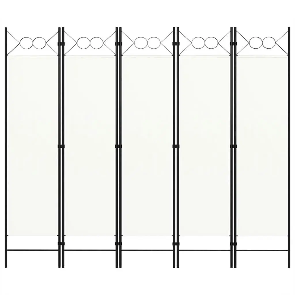 5-Panel Room Divider White 200x180 cm 320707