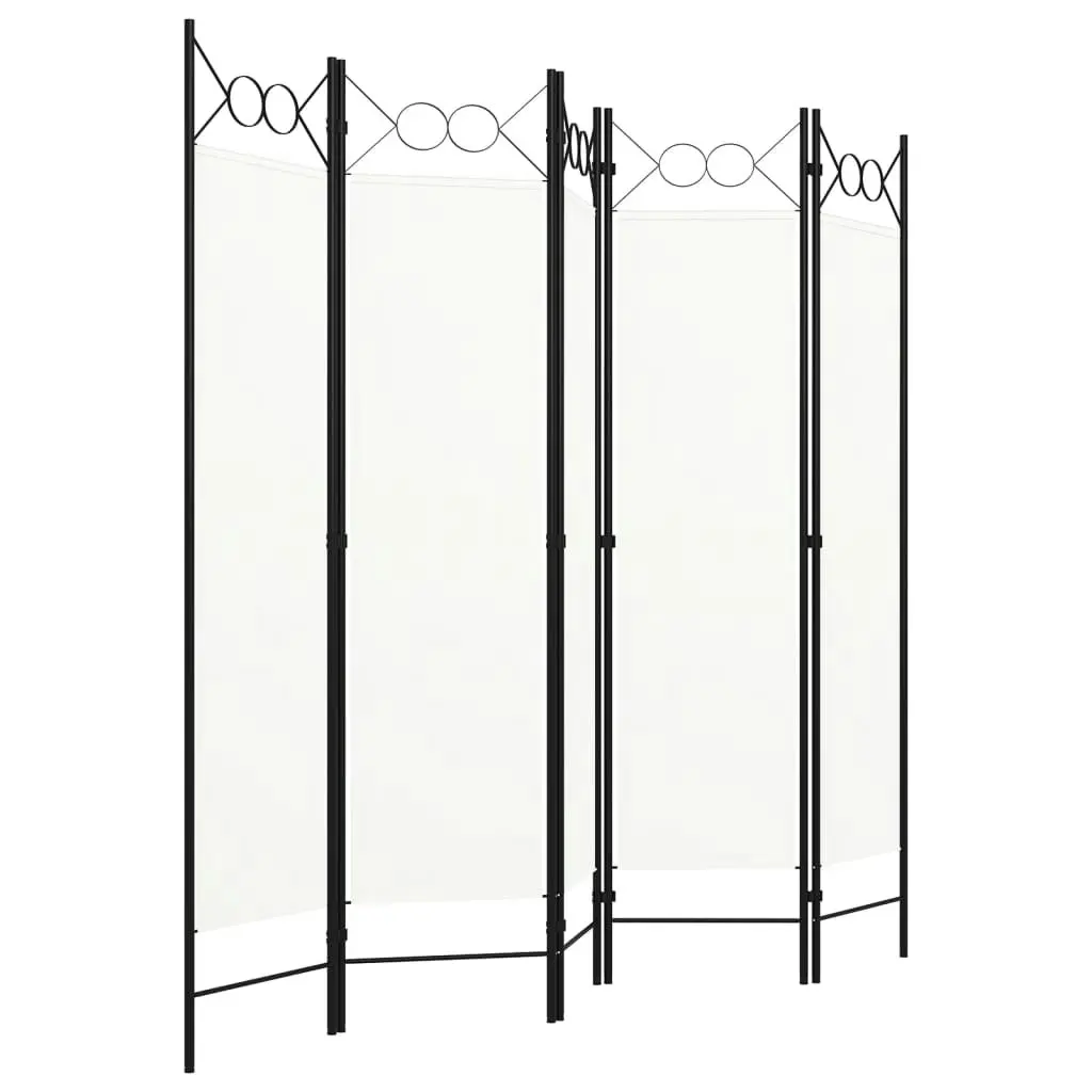 5-Panel Room Divider White 200x180 cm 320707