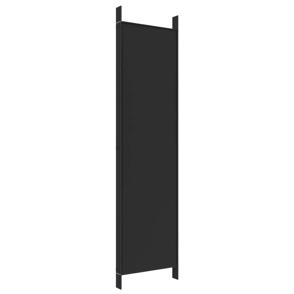 5-Panel Room Divider Black 250x200 cm Fabric 350189