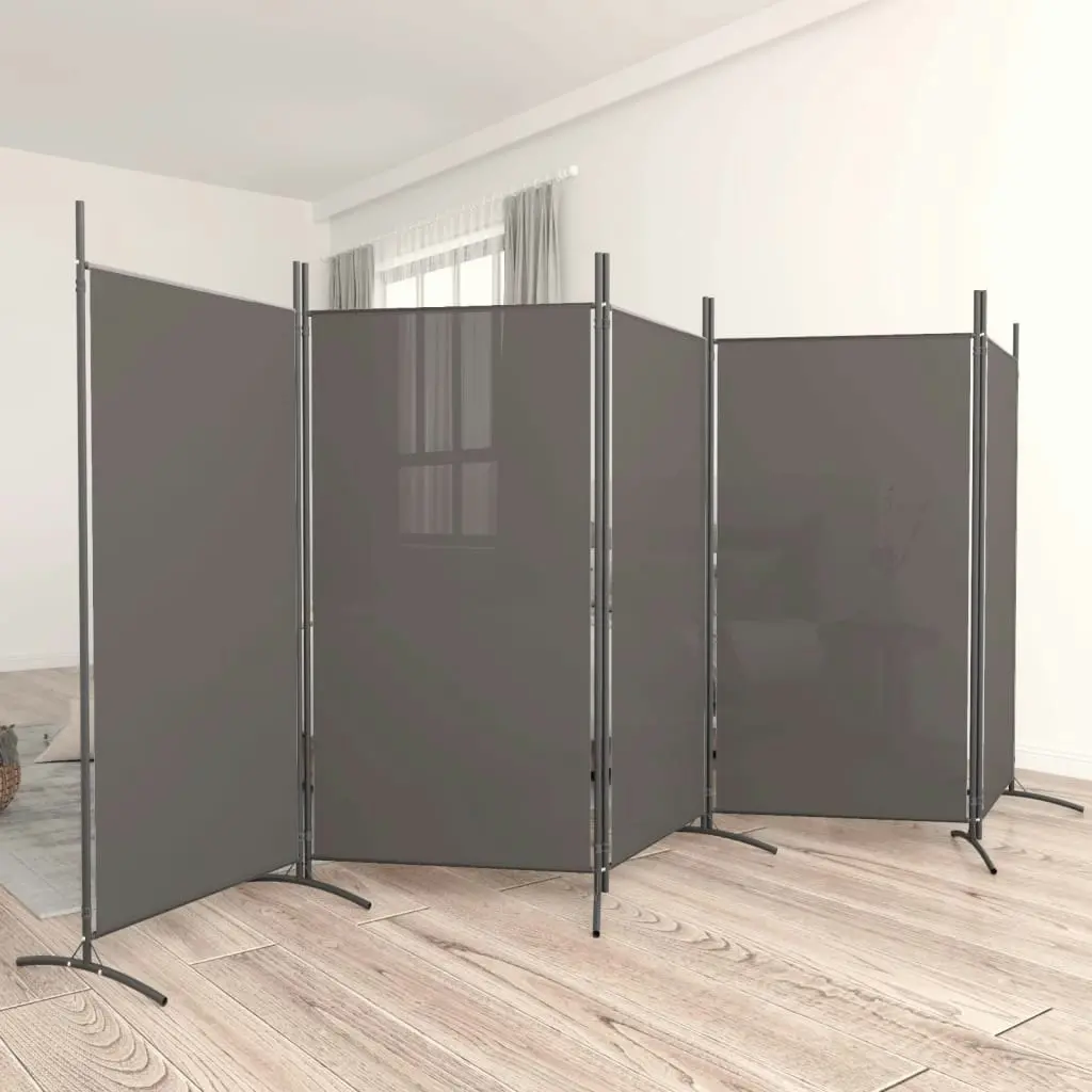 5-Panel Room Divider Anthracite 433x180 cm Fabric 350268