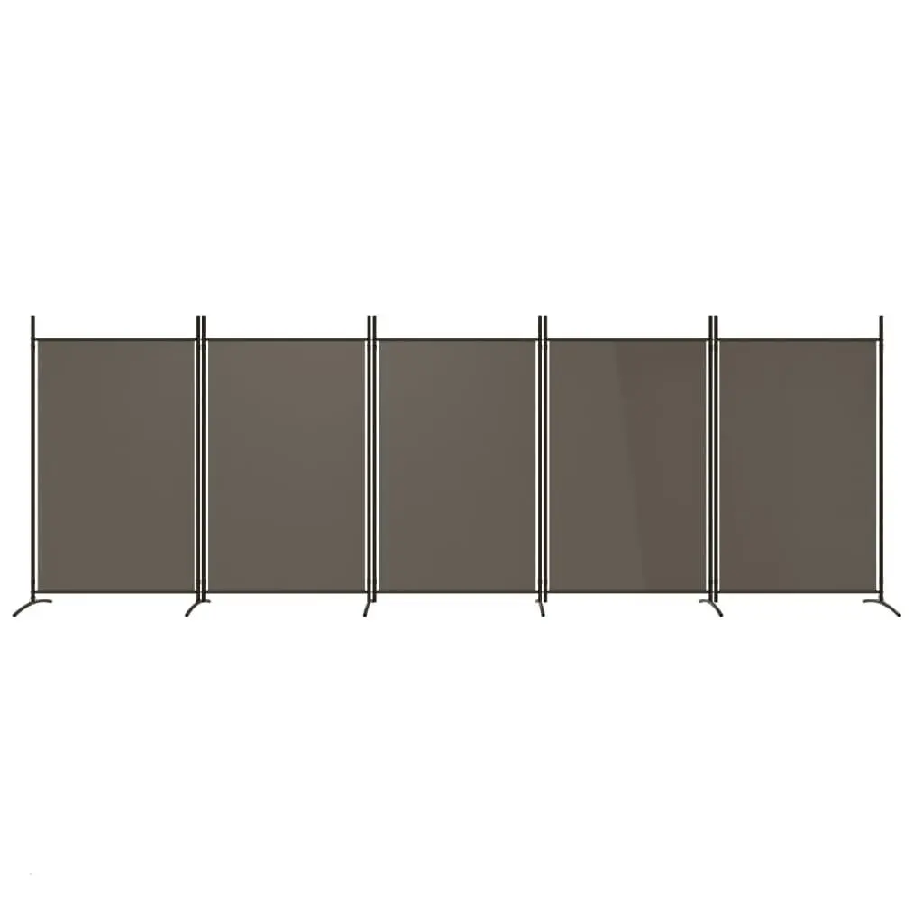 5-Panel Room Divider Anthracite 433x180 cm Fabric 350268