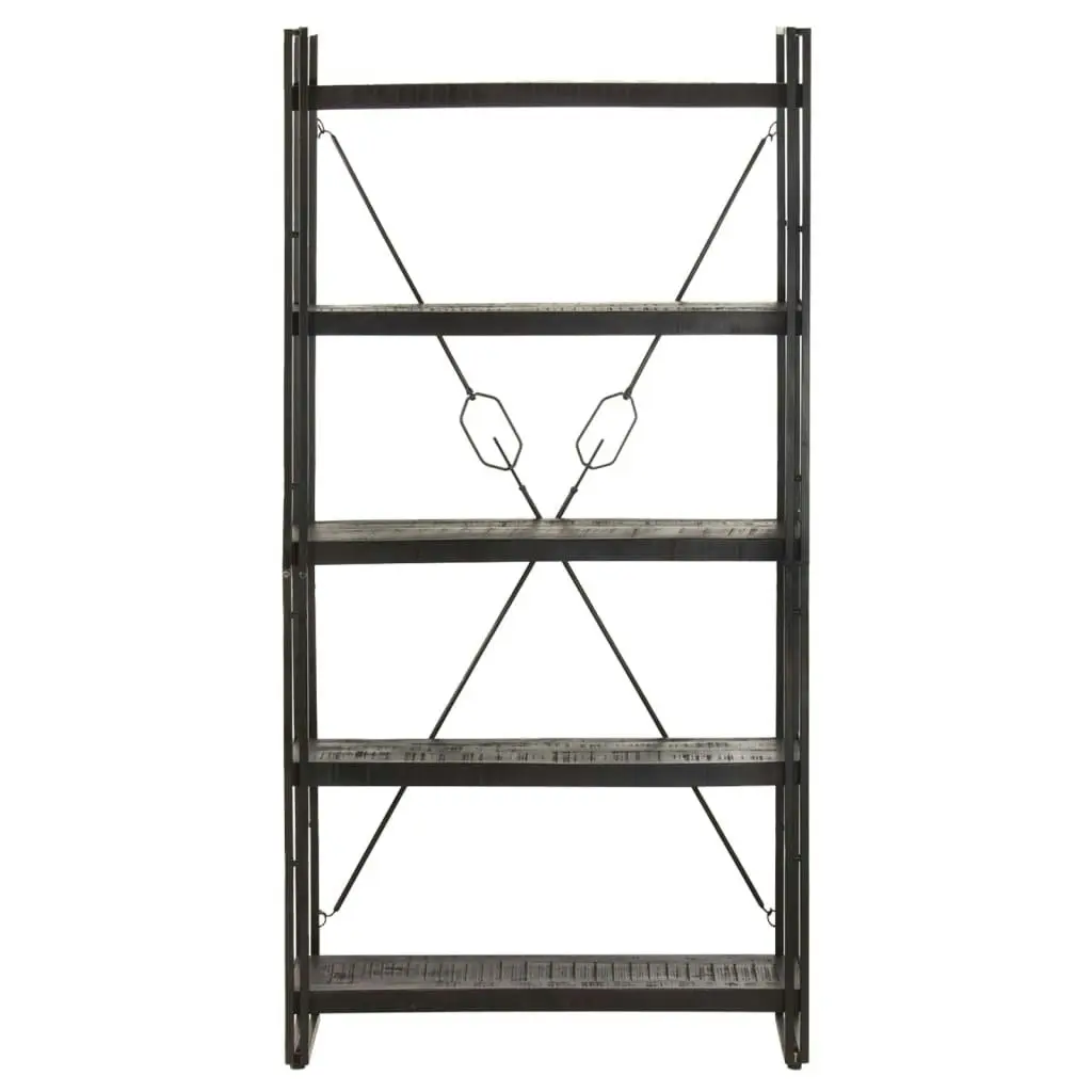 5-Tier Bookcase Black 90x30x180 cm Solid Mango Wood 320622