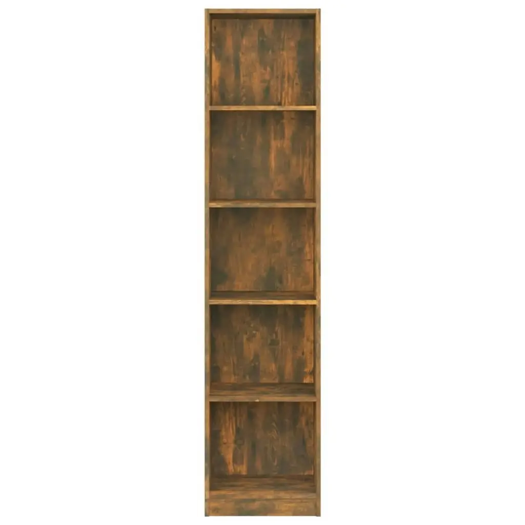 5-Tier Book Cabinet Smoked Oak 40x24x175 cm Engineered Wood 816068