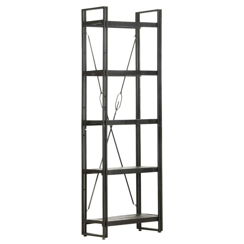 5-Tier Bookcase Black 60x30x180 cm Solid Mango Wood 320623