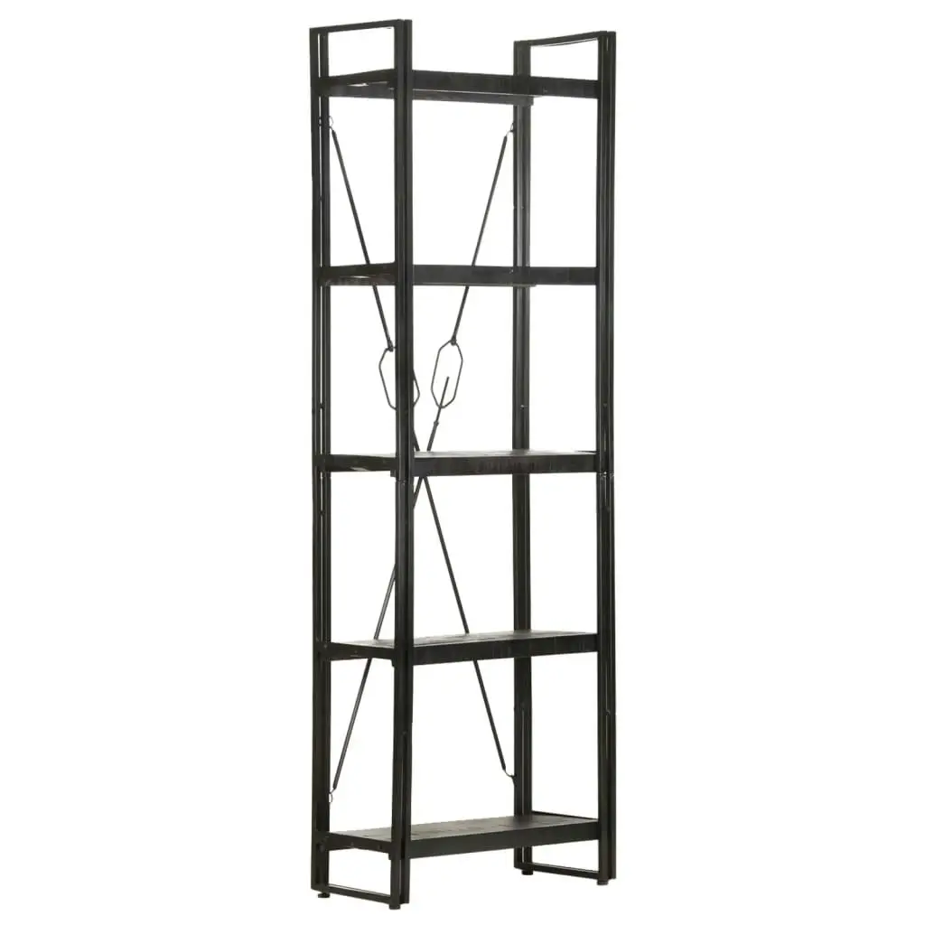 5-Tier Bookcase Black 60x30x180 cm Solid Mango Wood 320623