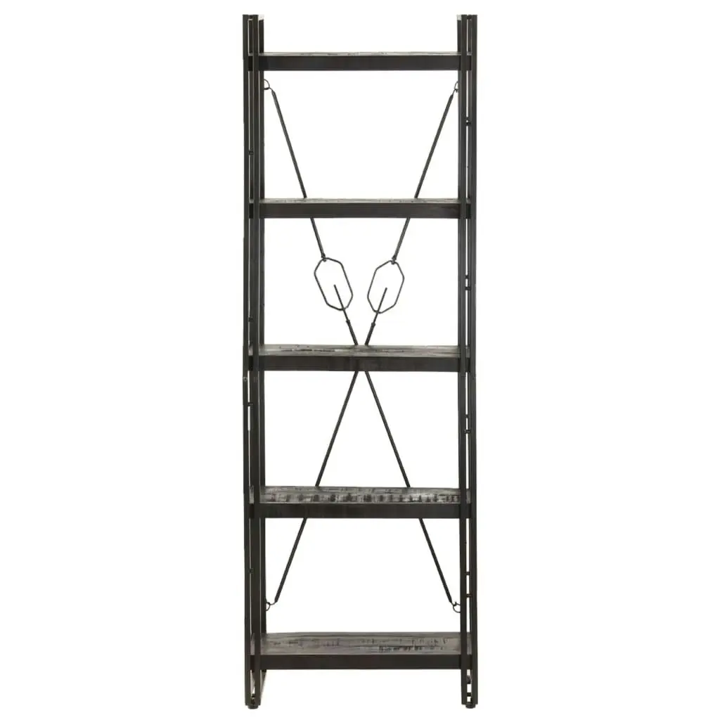 5-Tier Bookcase Black 60x30x180 cm Solid Mango Wood 320623