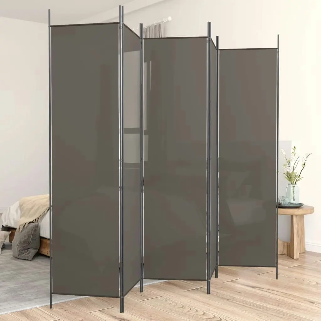 5-Panel Room Divider Anthracite 250x220 cm Fabric 350204