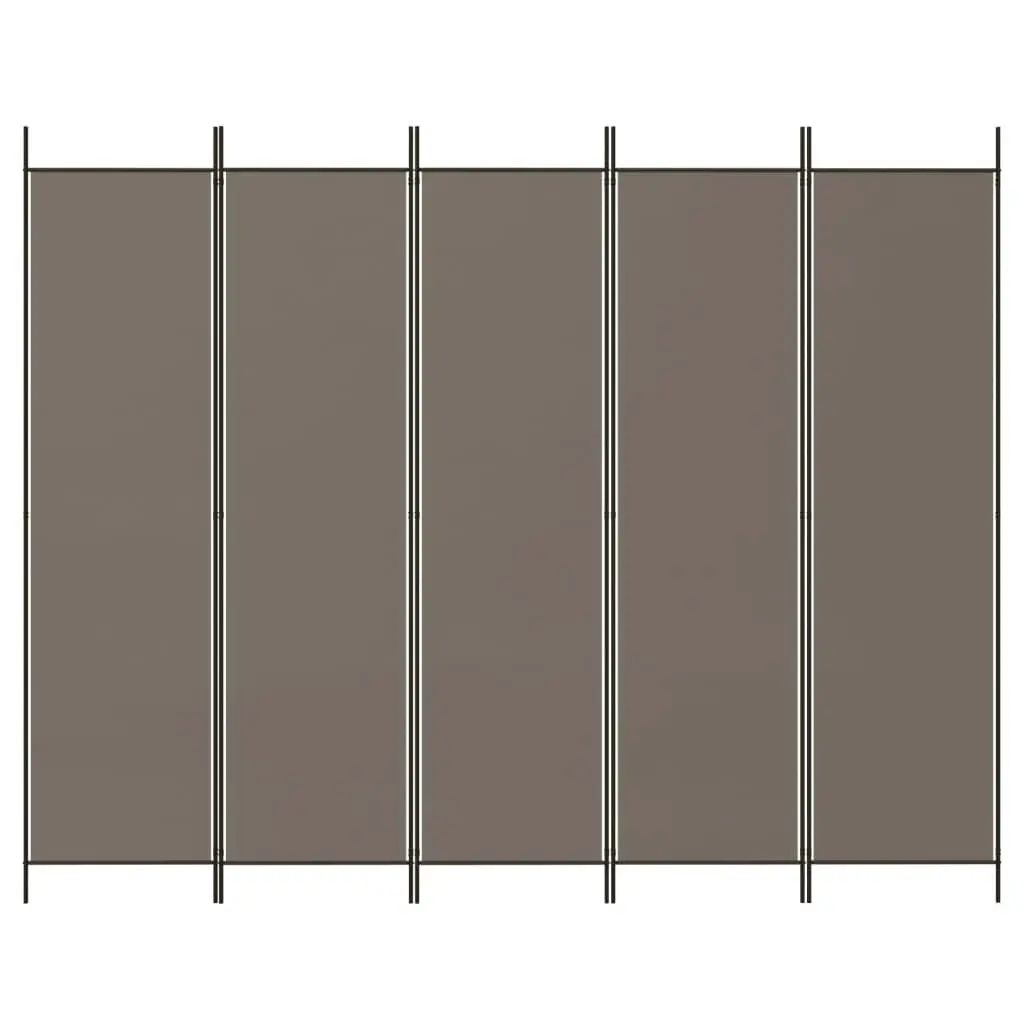 5-Panel Room Divider Anthracite 250x220 cm Fabric 350204