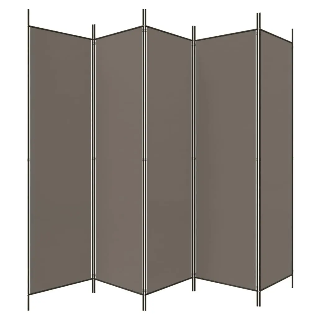 5-Panel Room Divider Anthracite 250x220 cm Fabric 350204