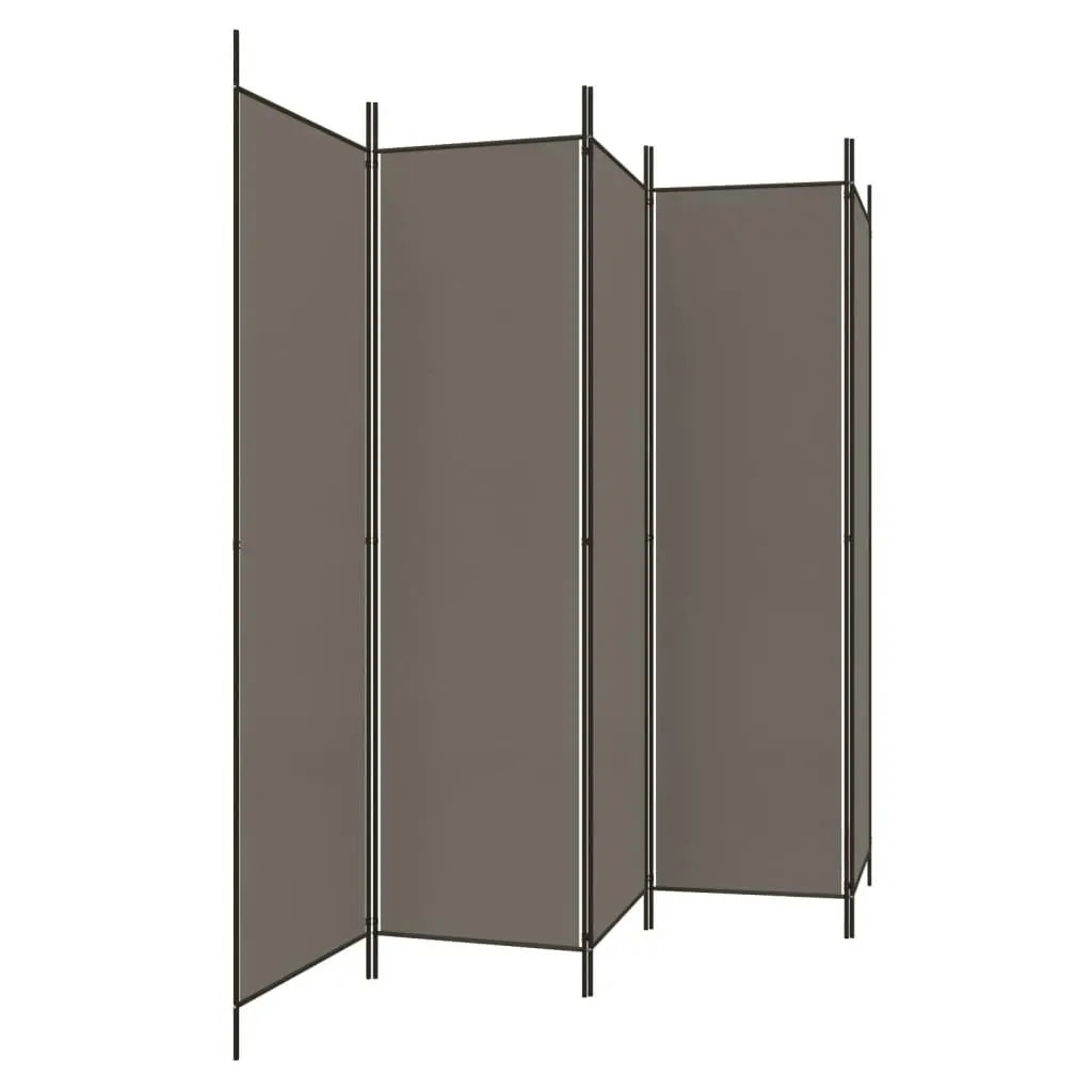 5-Panel Room Divider Anthracite 250x220 cm Fabric 350204