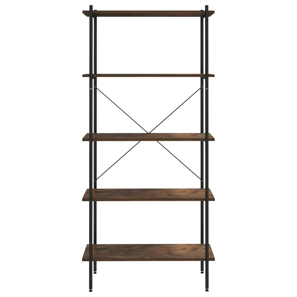 5-Tier Shelving Unit Black and Dark Wood 80x40x163 cm 336349