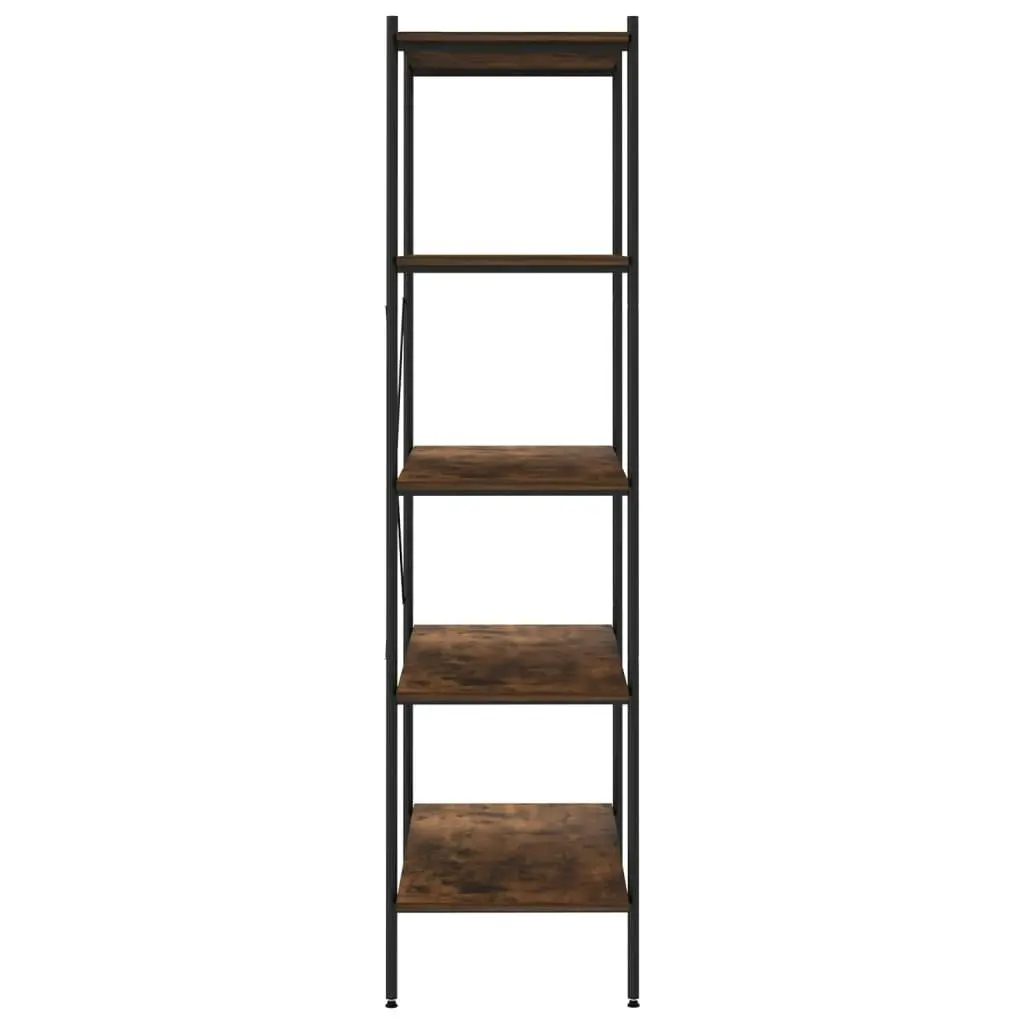 5-Tier Shelving Unit Black and Dark Wood 80x40x163 cm 336349