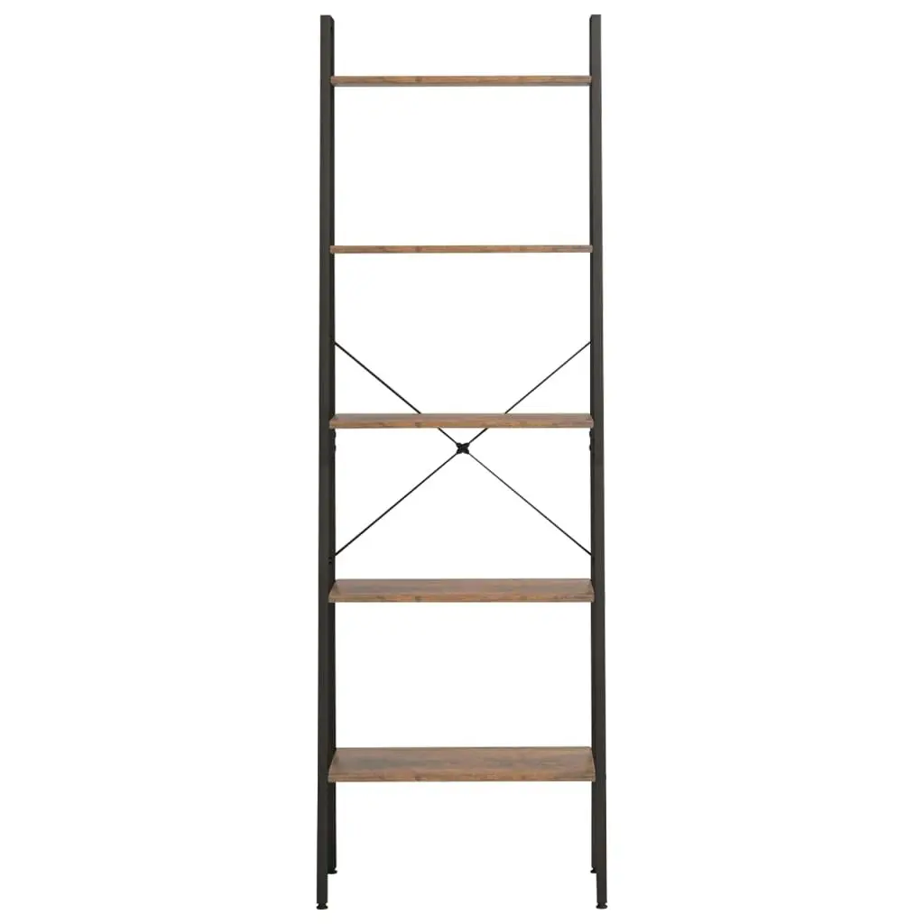 5-Tier Standing Shelf Dark Brown and Black 56x35x174 cm 336368