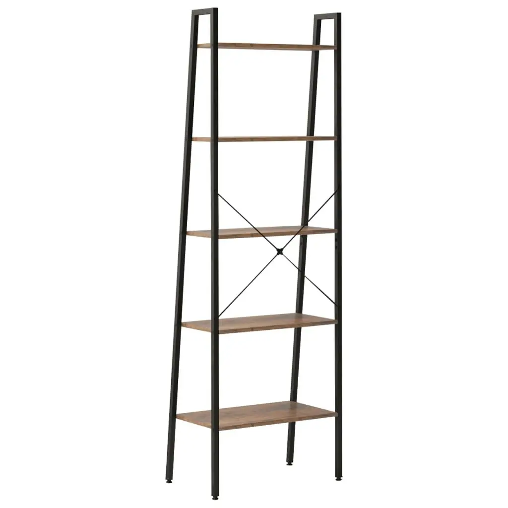 5-Tier Standing Shelf Dark Brown and Black 56x35x174 cm 336368