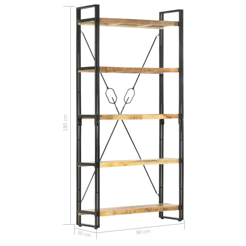 5-Tier Bookcase 90x30x180 cm Solid Mango Wood 286581