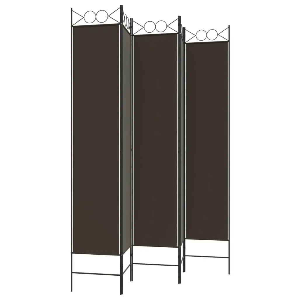 5-Panel Room Divider Brown 200x220 cm Fabric 350171