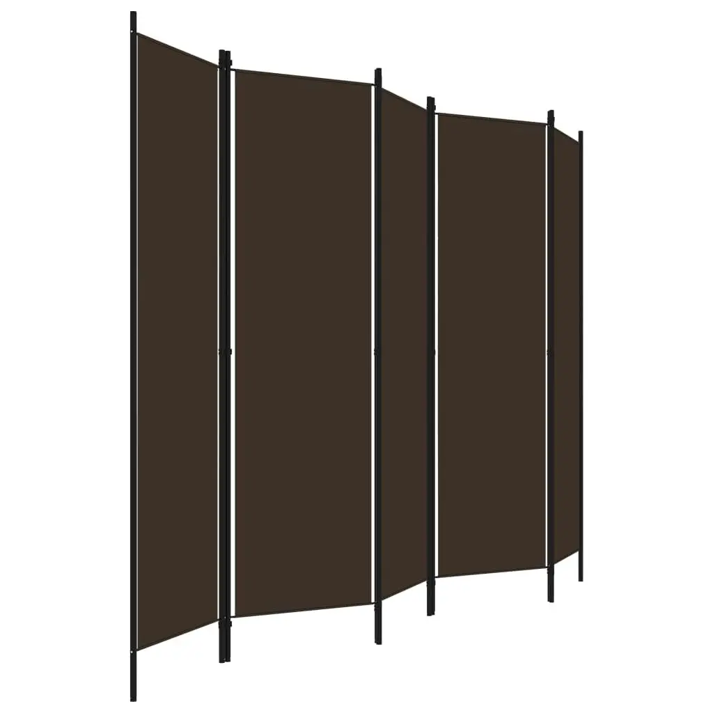 5-Panel Room Divider Brown 250x180 cm 320724