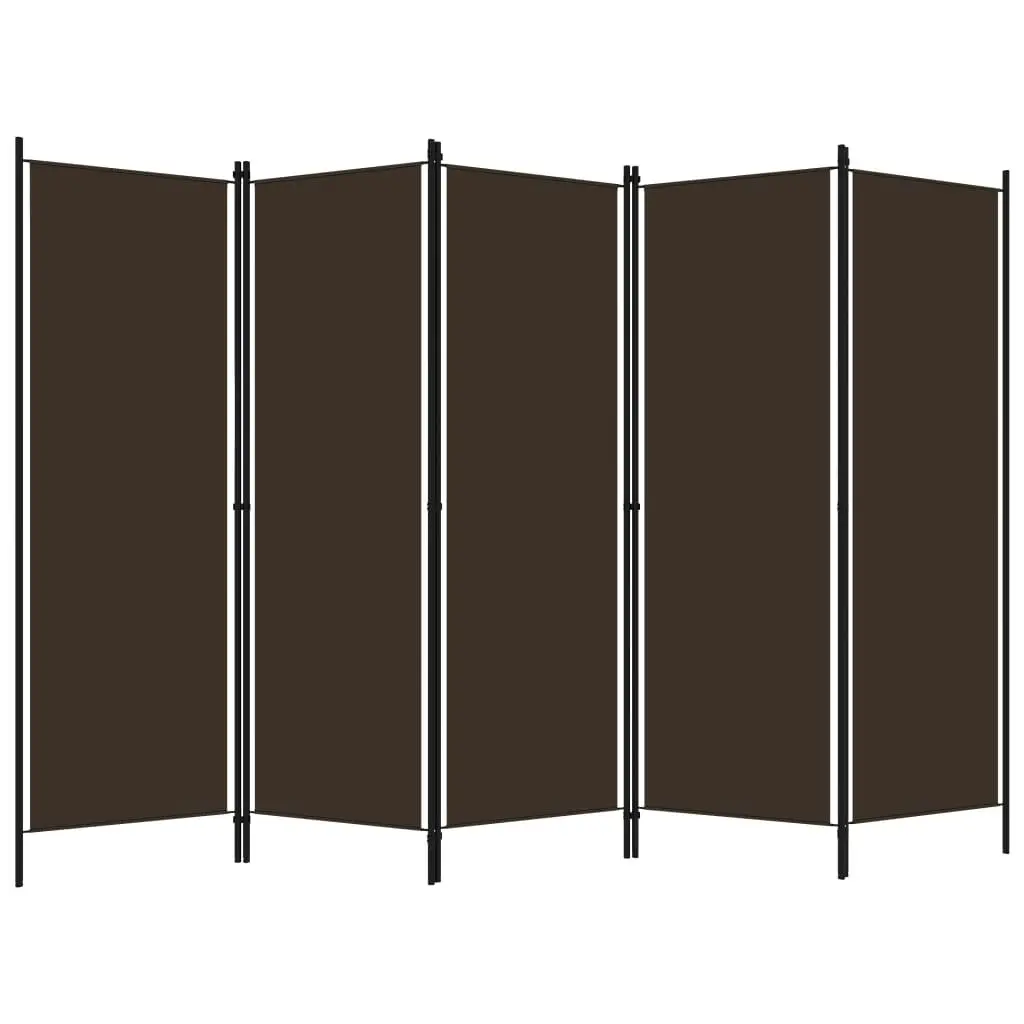 5-Panel Room Divider Brown 250x180 cm 320724