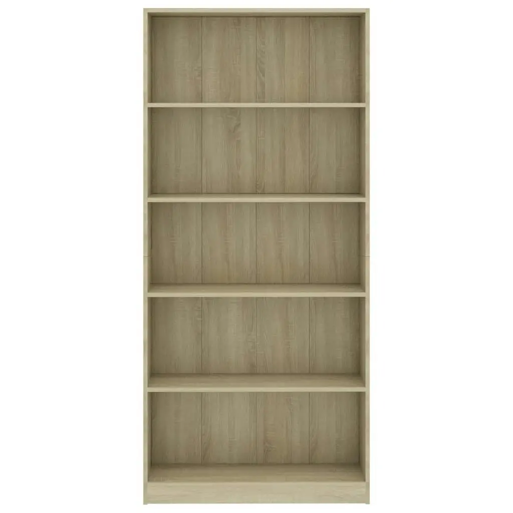 5-Tier Book Cabinet Sonoma Oak 80x24x175 cm Engineered Wood 800921