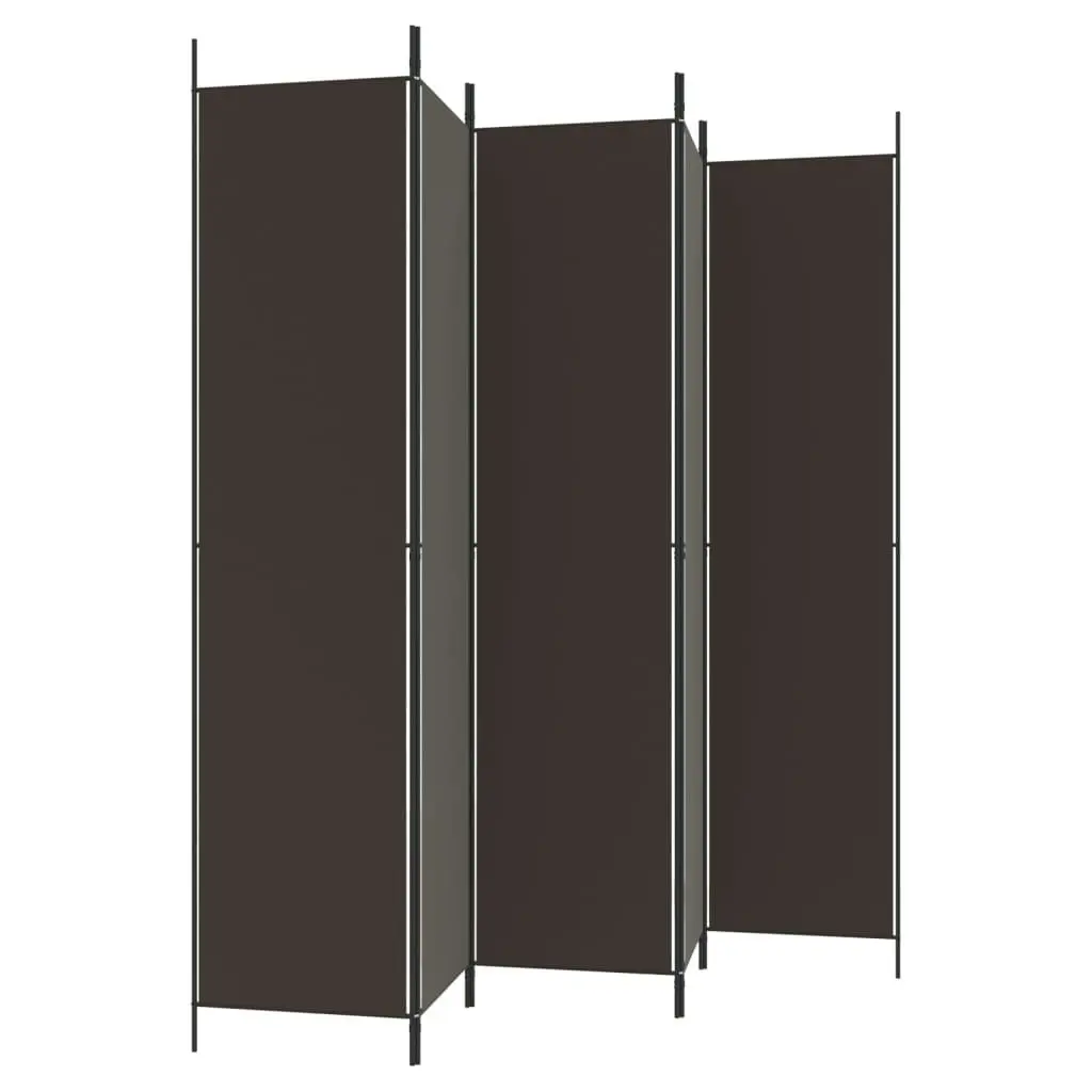 5-Panel Room Divider Brown 250x220 cm Fabric 350203