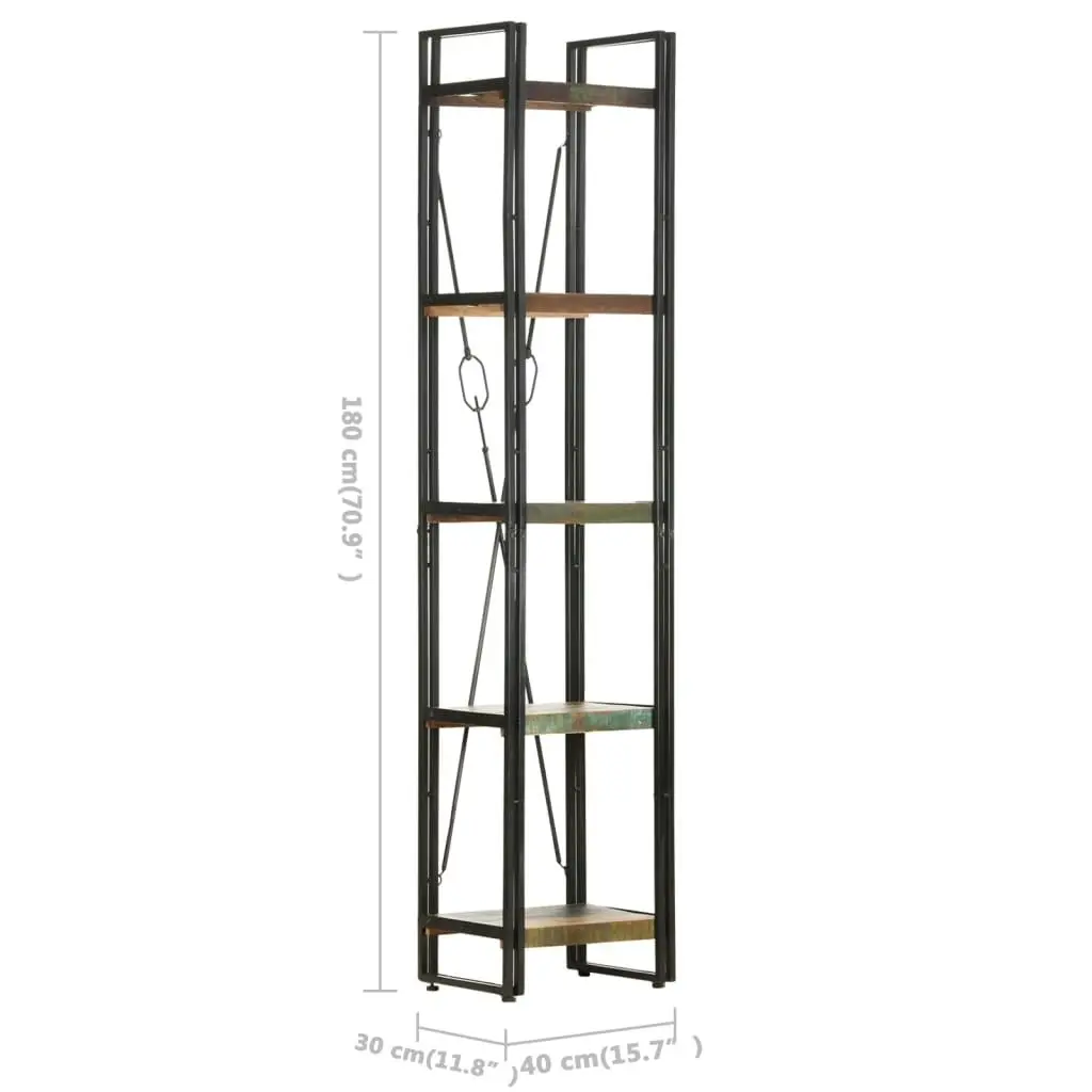 5-Tier Bookcase 40x30x180 cm Solid Reclaimed Wood 320629