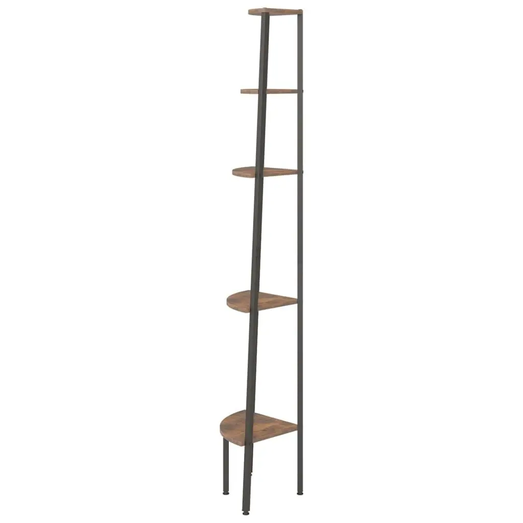 5-Tier Corner Shelf Dark Brown and Black 45.5x31.5x180 cm 336395