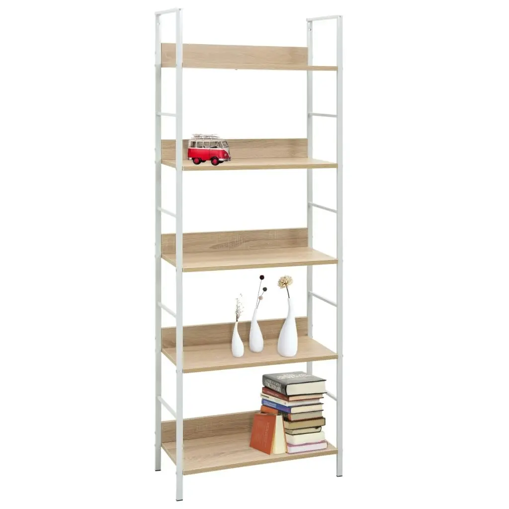 5-Layer Book Shelf Oak 60x27.6x158.5 cm Engineered Wood 288229