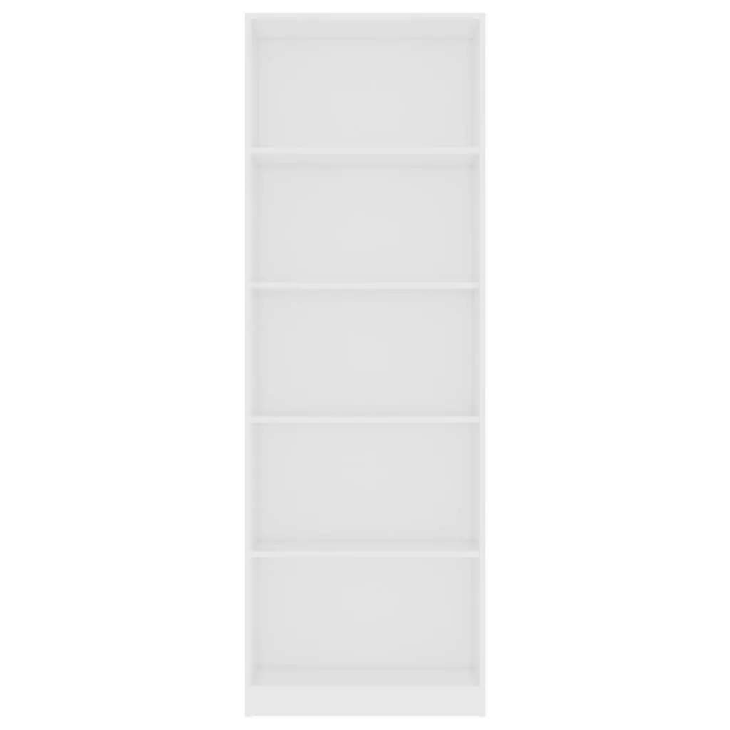 5-Tier Book Cabinet White 60x24x175 cm Engineered Wood 800882