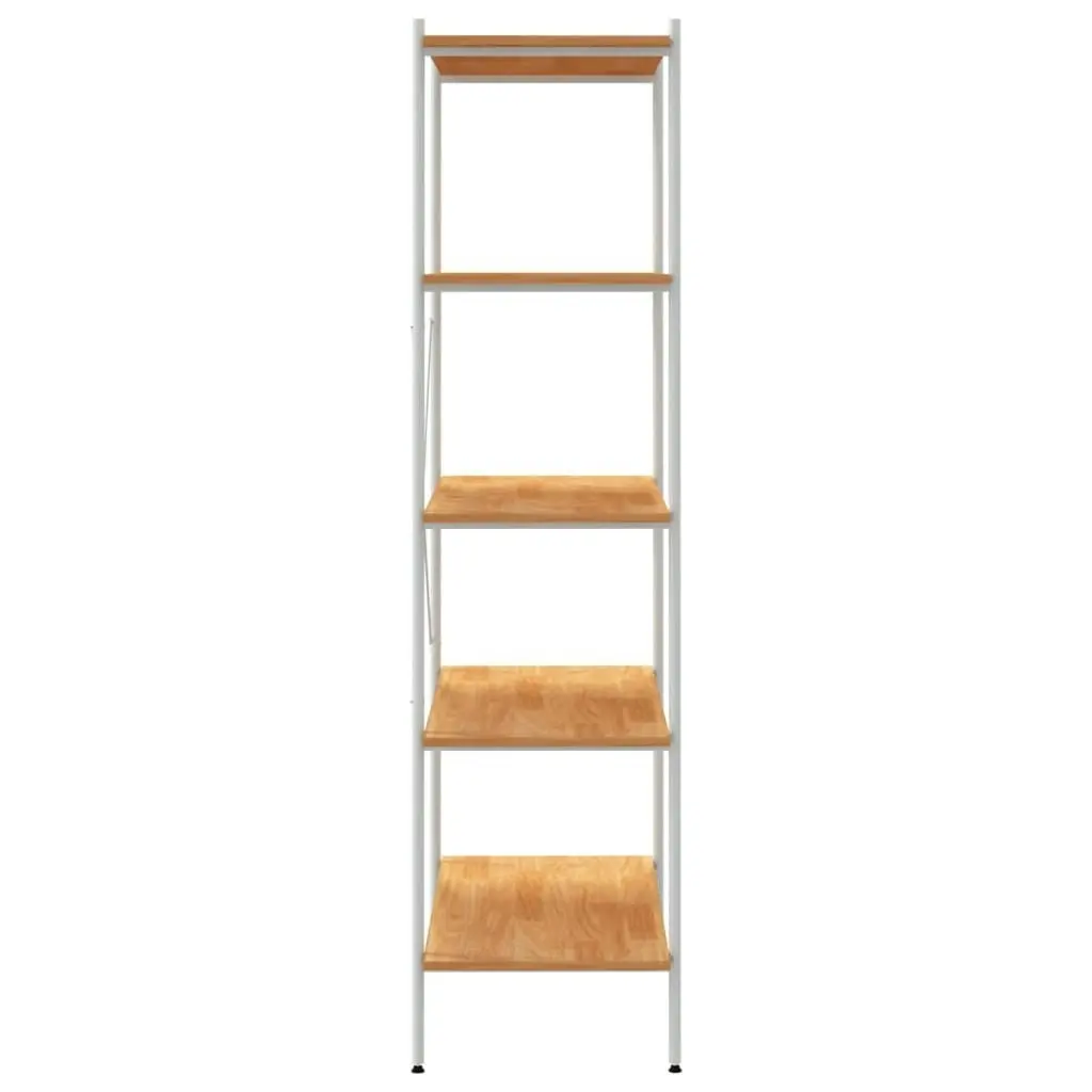 5-Tier Shelving Unit White and Oak 80x40x163 cm 336350