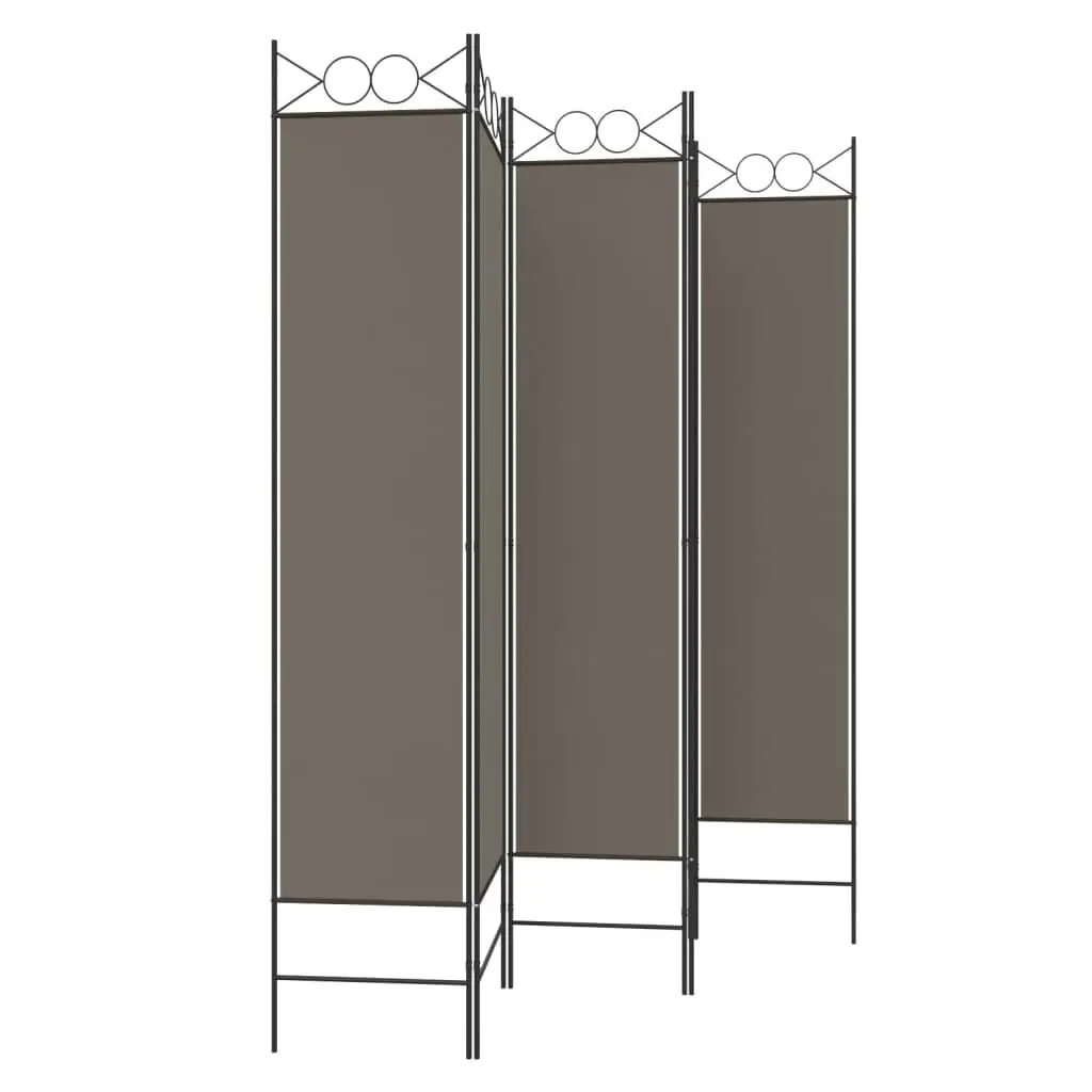 5-Panel Room Divider Anthracite 200x220 cm Fabric 350172