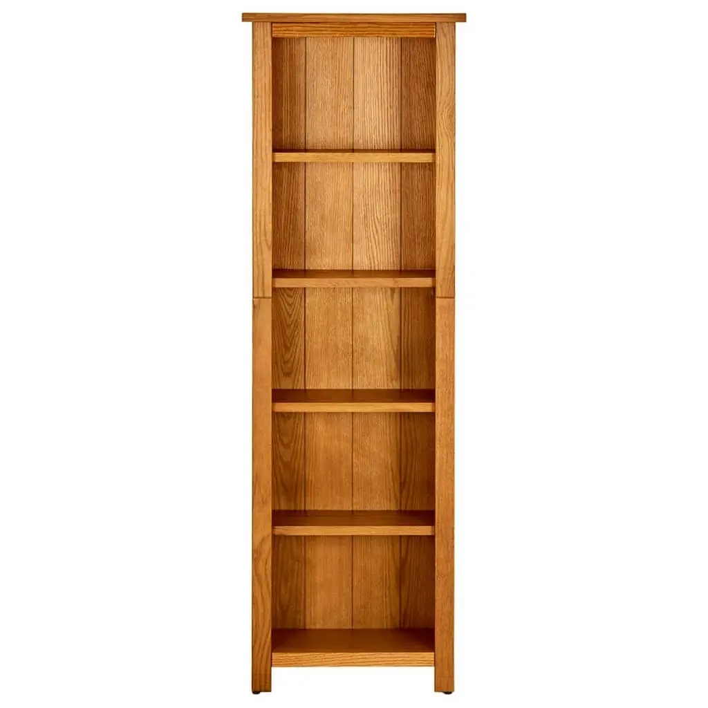 5-Tier Bookcase 45x22x140 cm Solid Oak Wood 331741