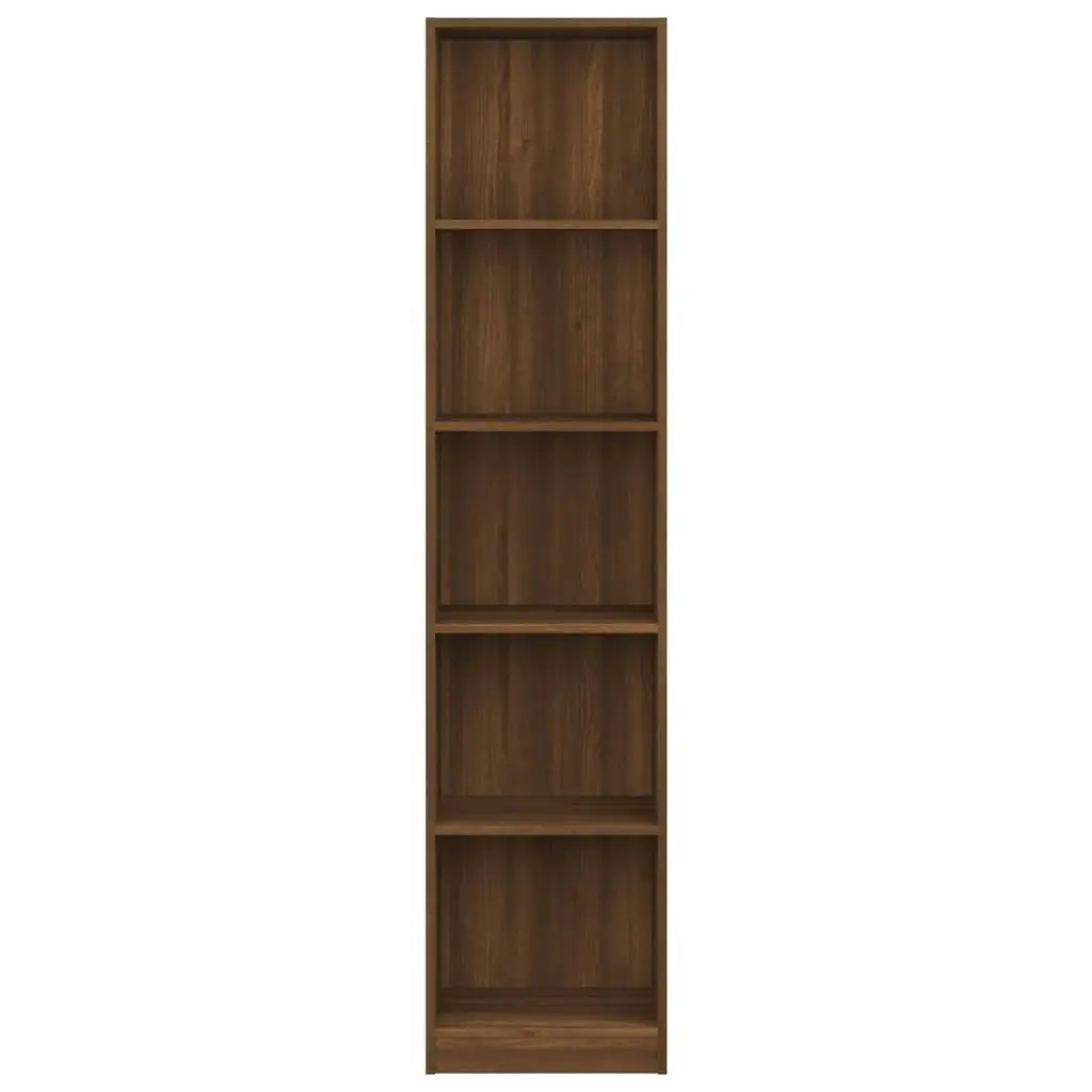 5-Tier Book Cabinet Brown Oak 40x24x175 cm Engineered Wood 816070