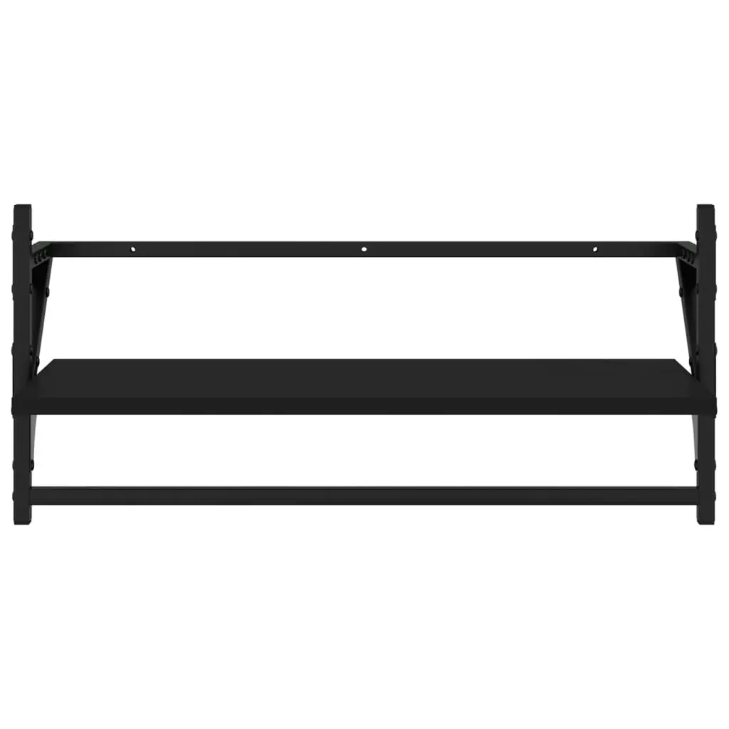 6 Piece Wall Shelf Set with Bars Black Engineered Wood 836268