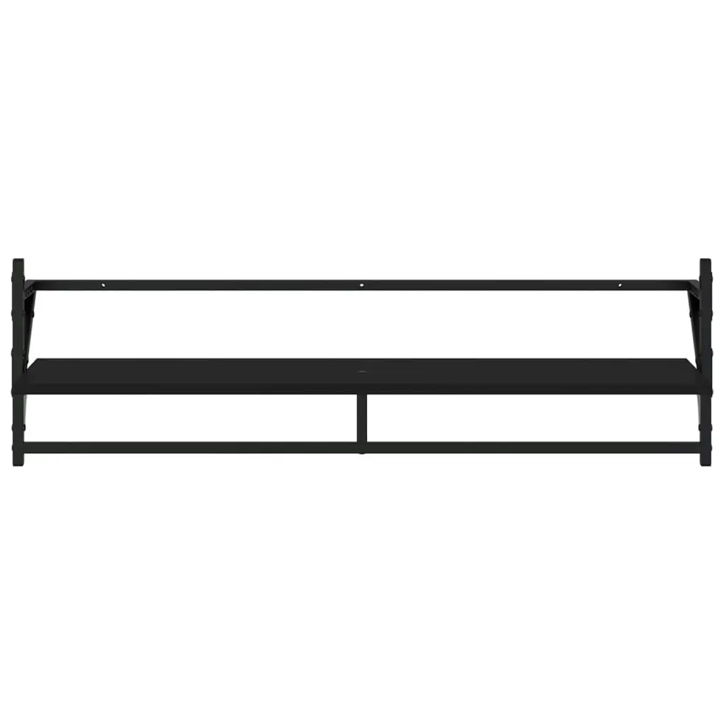 6 Piece Wall Shelf Set with Bars Black Engineered Wood 836268