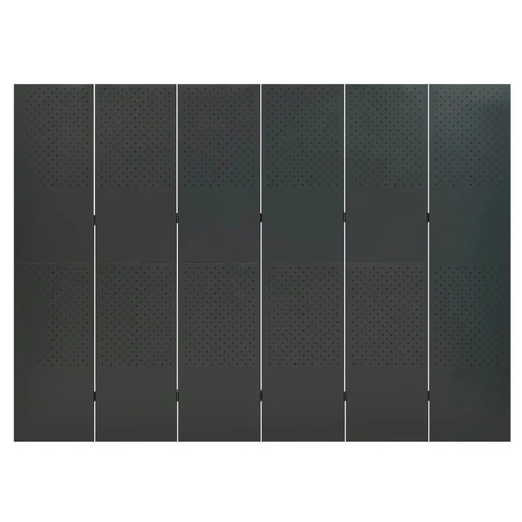 6-Panel Room Divider Anthracite 240x180 cm Steel 335906