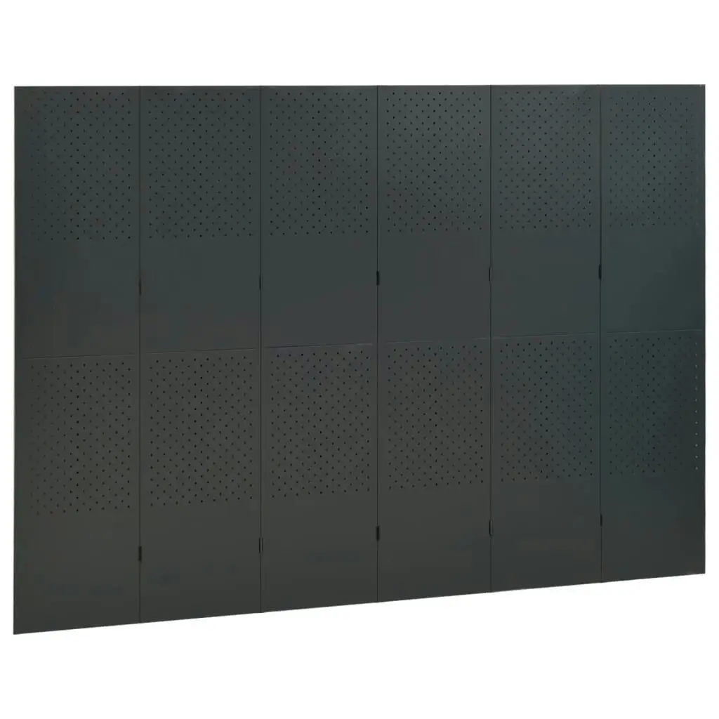 6-Panel Room Divider Anthracite 240x180 cm Steel 335906