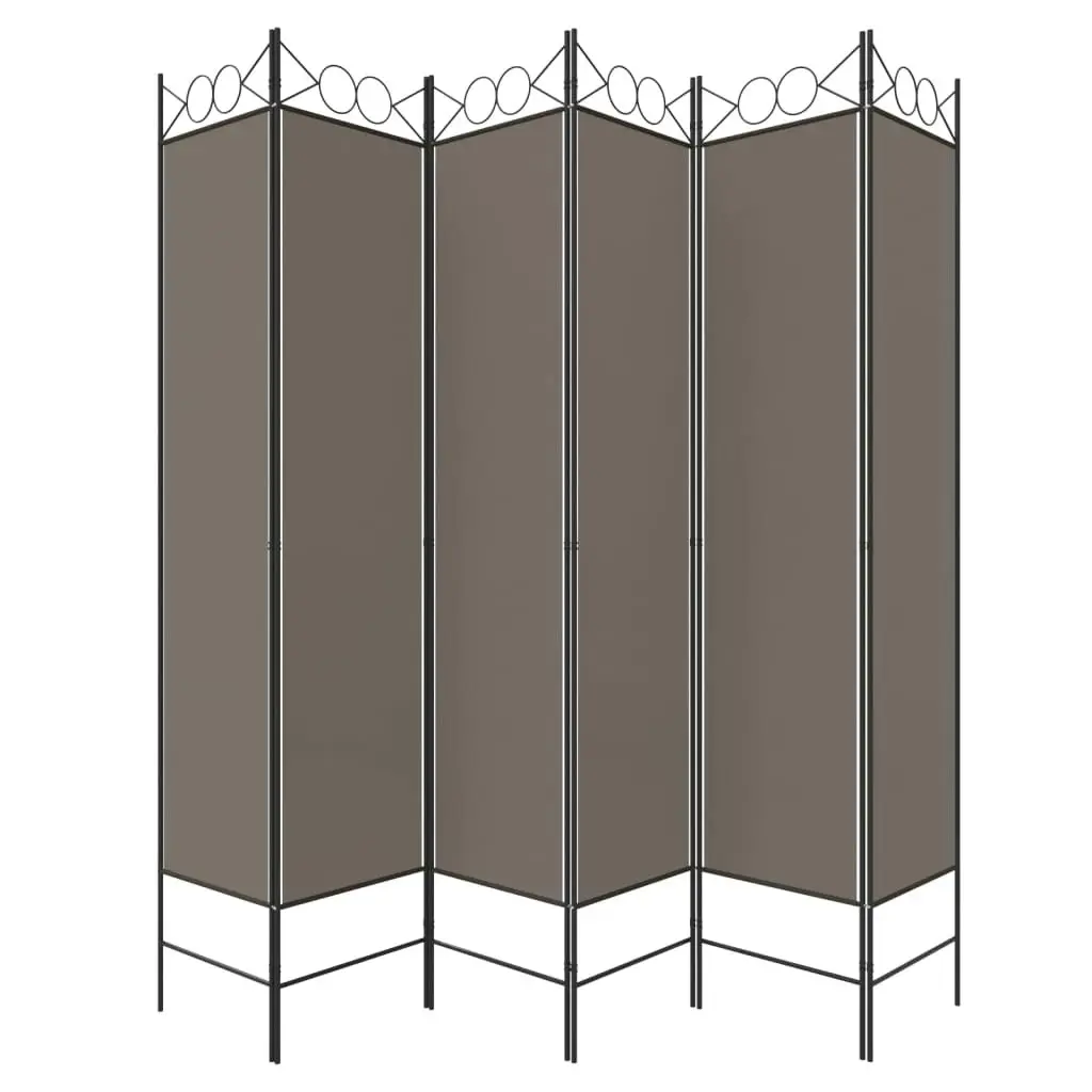 6-Panel Room Divider Anthracite 240x220 cm Fabric 350176