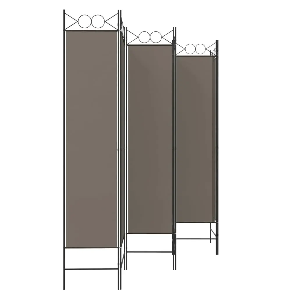 6-Panel Room Divider Anthracite 240x220 cm Fabric 350176