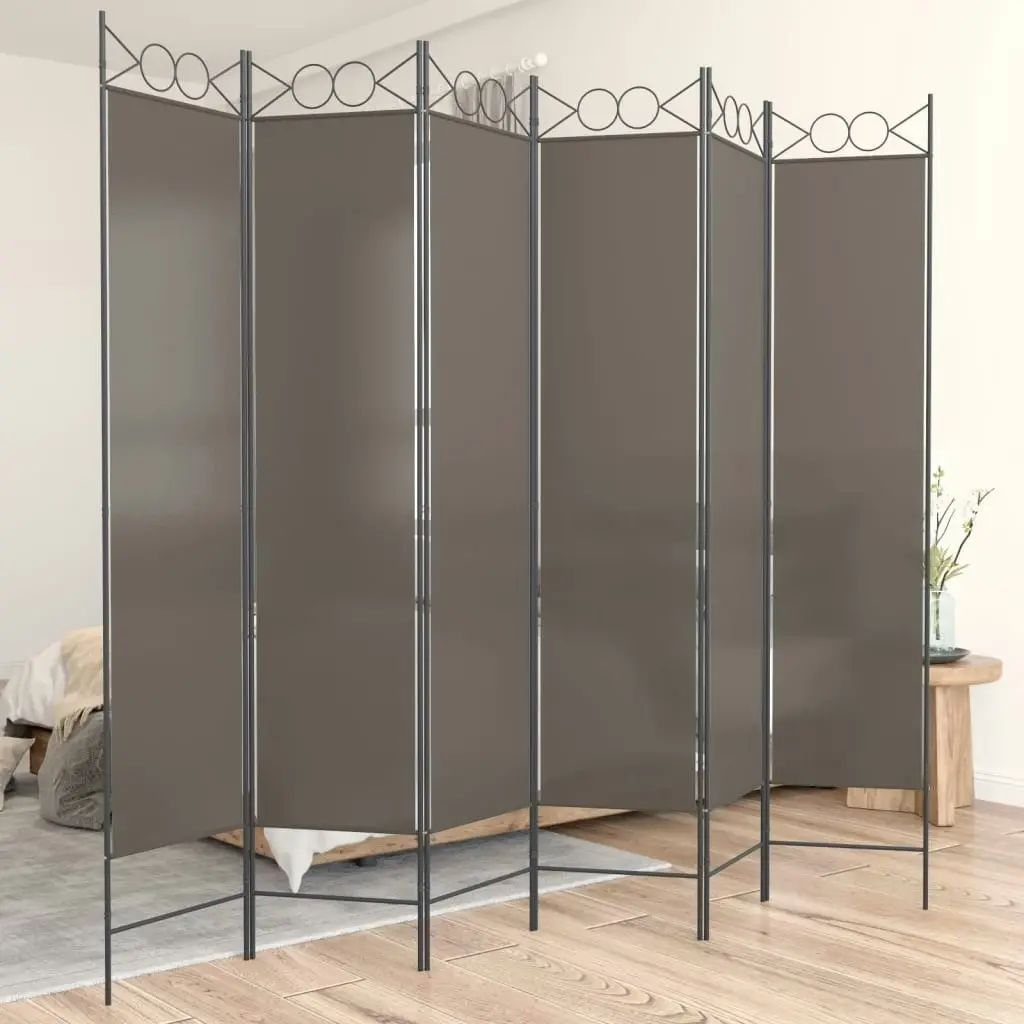 6-Panel Room Divider Anthracite 240x220 cm Fabric 350176