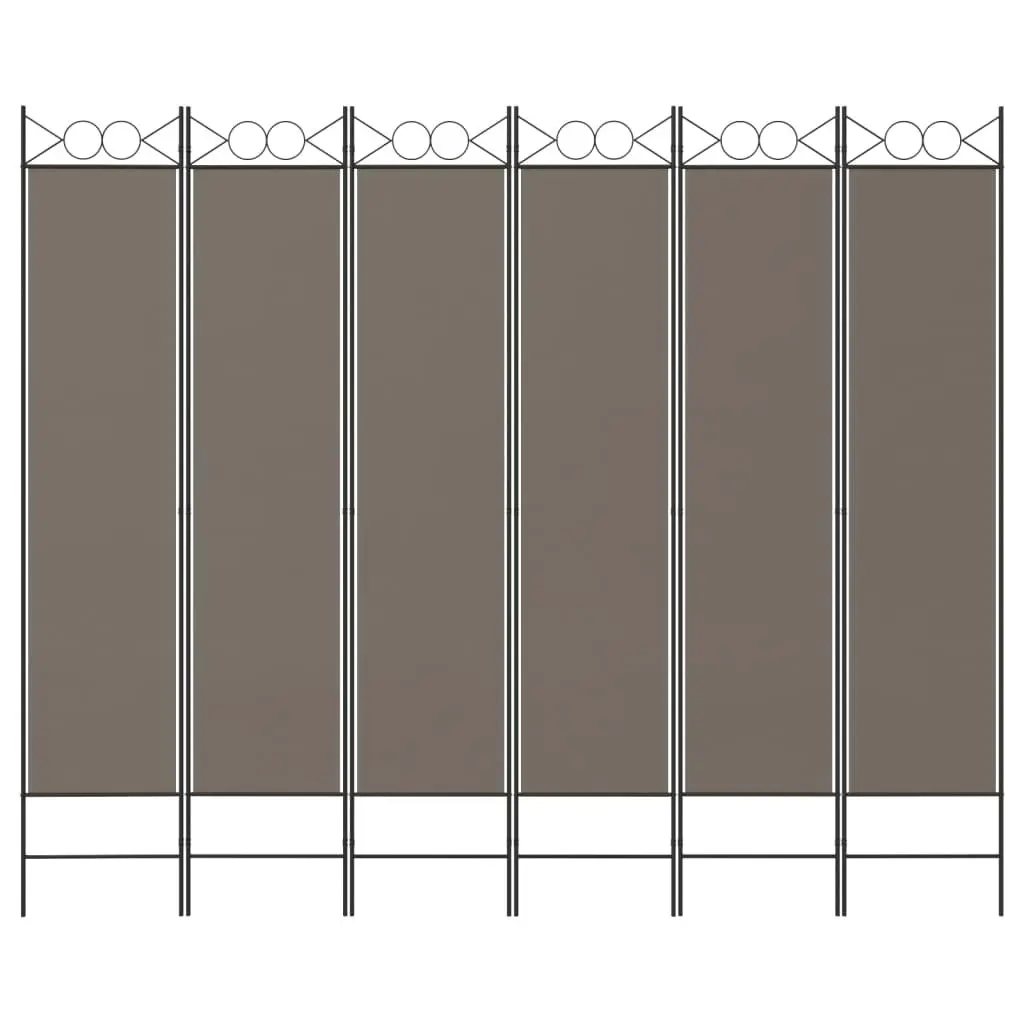 6-Panel Room Divider Anthracite 240x200 cm Fabric 350160