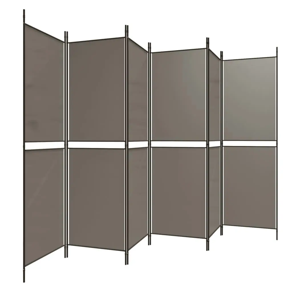 6-Panel Room Divider Anthracite 300x200 cm Fabric 350240