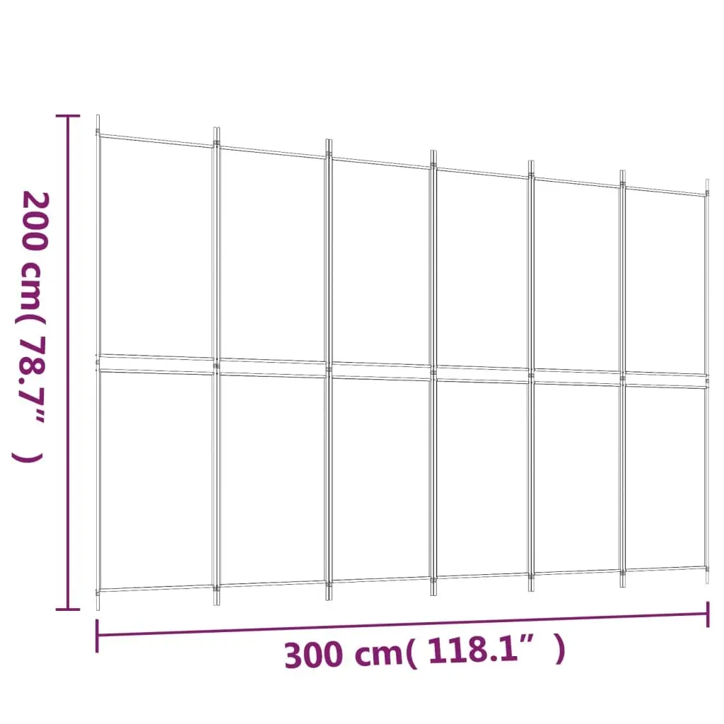 6-Panel Room Divider Anthracite 300x200 cm Fabric 350240