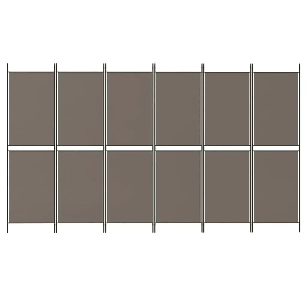 6-Panel Room Divider Anthracite 300x200 cm Fabric 350240